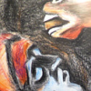 Elias' Himmelfahrt, 2017 (nach dem gleichnamigen Bild von Hans Feibusch, 1936, Öl auf Leinwand, 127 x 61 cm, gehörte zur Entarteten Kunst) (mit Beschreibung)