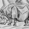 Kubistisches Rhinozeros, 1998 (für Annikas Ausstellung „Tiere und Muster“)