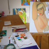 Unvollendet: Porträt Suzy Solidor, 2009 (nach dem gleichnamigen Bild von Tamara de Lempicka, 1933) (mit Beschreibung)