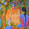 Badende Mädchen mit Stadt im Hintergrund, 2007 (nach dem gleichnamigen Bild von August Macke, 1913)