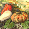 Stillleben mit Zierkürbissen, 1997