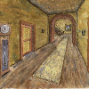 Flur mit Standuhr und Treppe, 1996